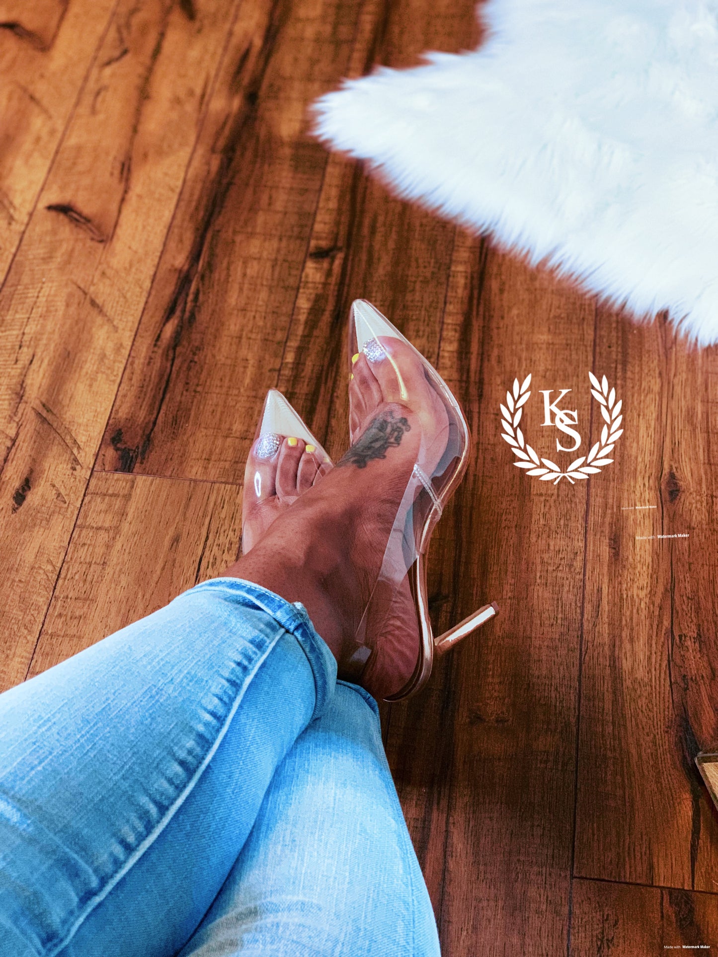 Rose Gold Patent Sling Back Heels