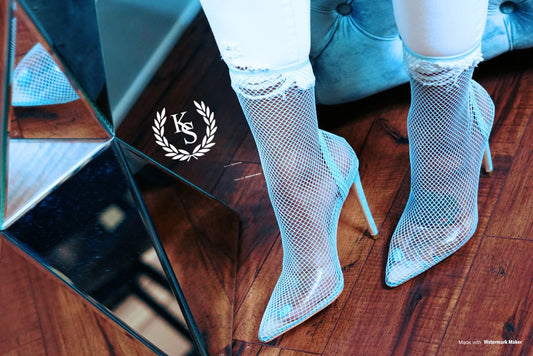 Blue Mesh Me Baby Heels